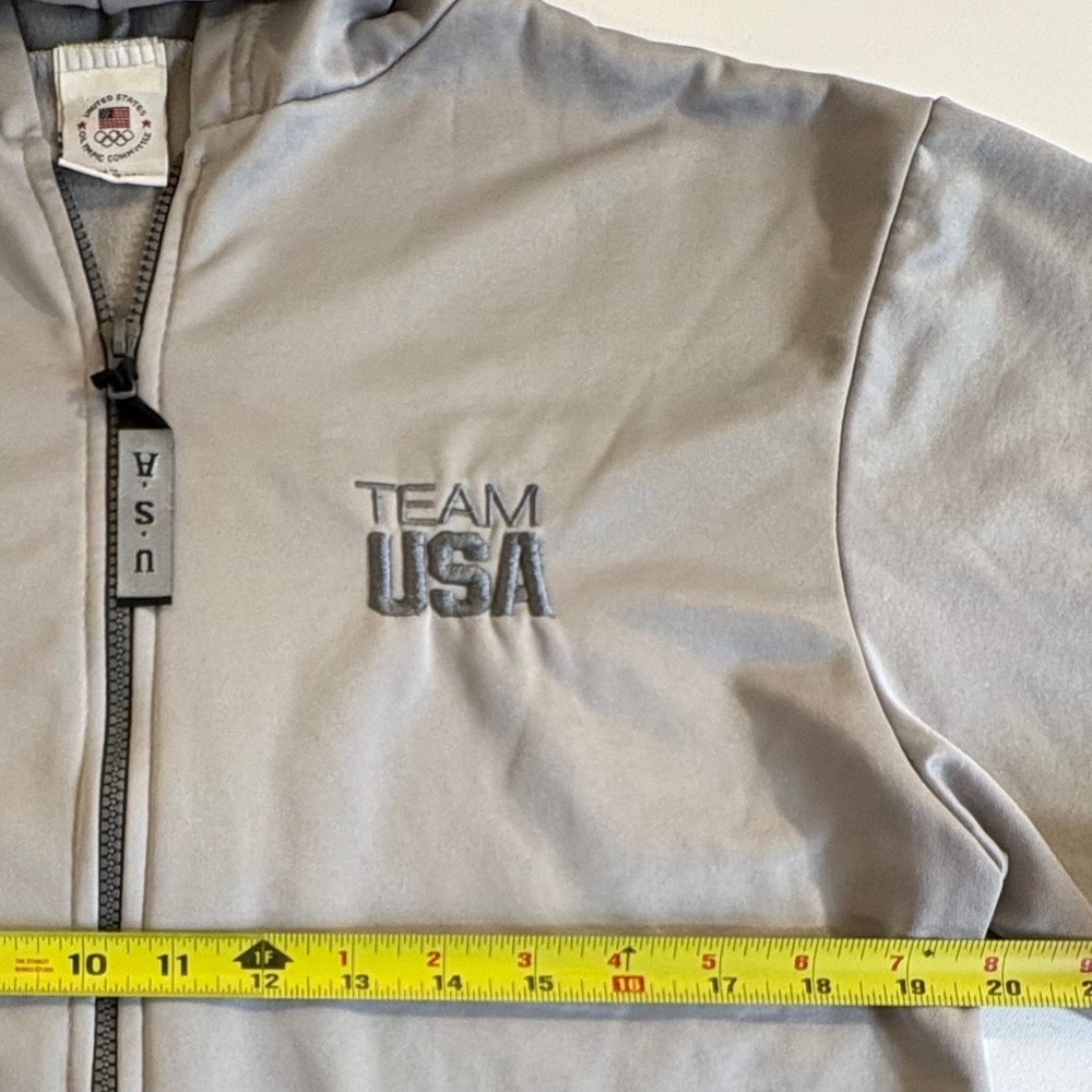 Vintage 90s Team USA Olympic Full Zip Hoodie M Made in USA Jacket - Picture 7 of 8